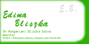 edina bliszka business card